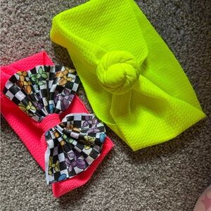 Vibrant Kids Headband Set - Neon Yellow and Pink